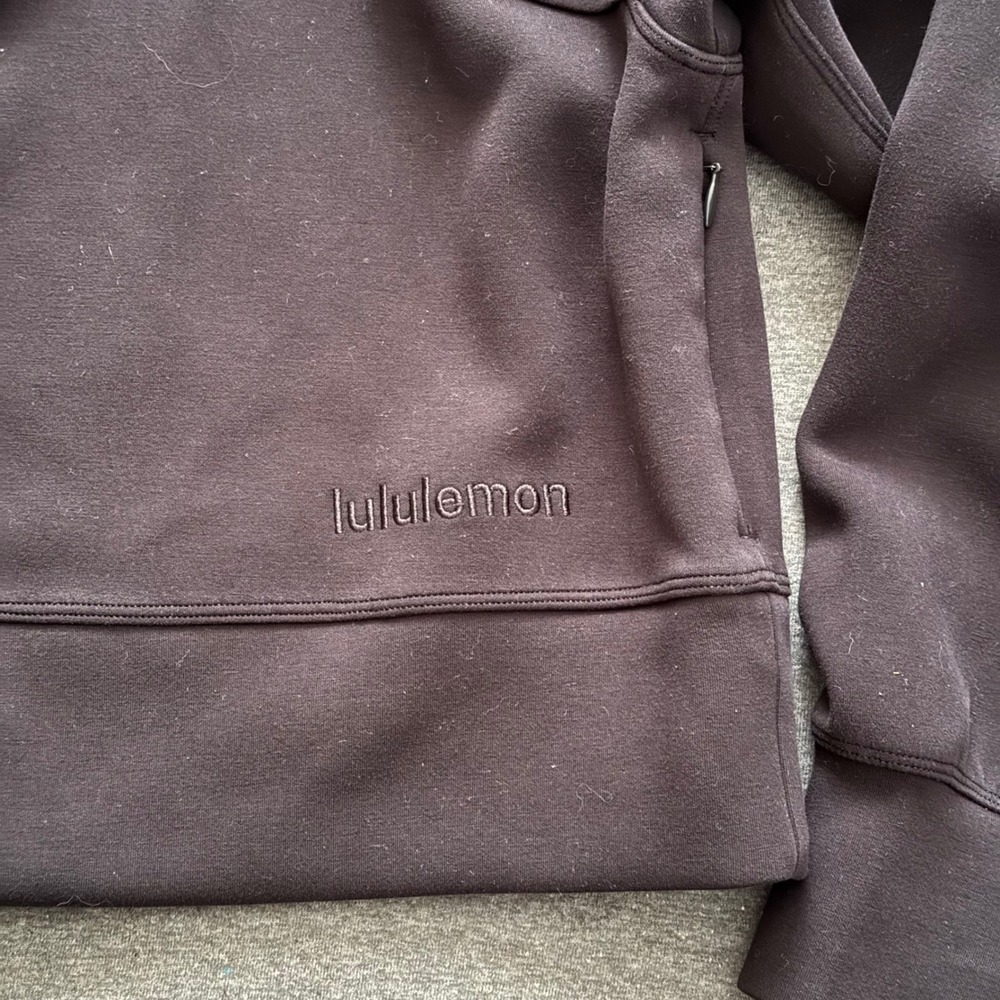 Lululemon Women's Get Centred Cropped Sweater Hoodie Black Modal W3DJ4S Size 6 - Picture 3 of 10